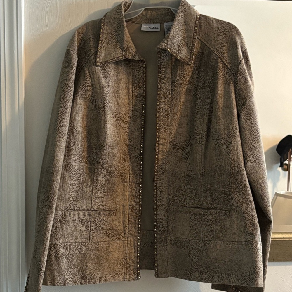 Chico's Platinum Brown and Tan Jacket